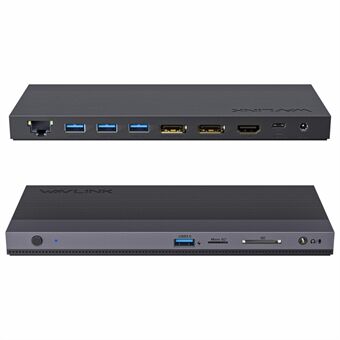 WAVLINK UMD01R Pro 13-i-1 Laptop Dockningsstation 2x Displayport och HD 4x USB 3.0 SD / TF Kortläsare