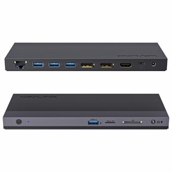 WAVLINK UMD01R Pro 13-i-1 Laptop Dockningsstation 2x Displayport och HD 4x USB 3.0 SD / TF Kortläsare