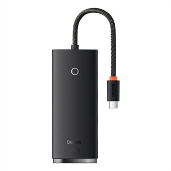 BASEUS Lite Series 25 cm Portabel Type-C till USB 3.0*4 Omvandlare 4-Portars USB-A Hub Adapter - Svart