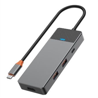 WIWU A721HD Typ-C Hub Adapter till 2xUSB 3.1+PD 100W+USB-C+2x Kortläsare+HD Video Output