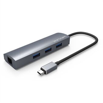 WAVLINK UH3031G / C Typ-C Hub Mini Adapter till 3 x USB 3.0 + USB-C + RJ45 + DC-strömuttag