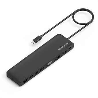 WAVLINK WL-UMD04 bärbar dockningsstation för laptop, Typ C-hubbadapter USB-C till HD / DVI / VGA slimmad omvandlare.