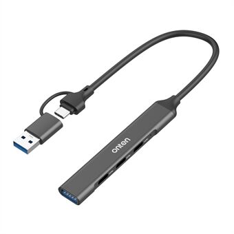 ONTEN UCA9703S 5Gbps USB 3.0 + Type-C-hubb för laptop-datorer, adapter till 3 x Type-C-portar + USB-port.