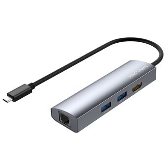 WAVLINK WL-UHP3408 4-i-1 Type-C till HD+2xUSB3.0+Gigabit RJ45 Dockningsstation USB Hub Adapter