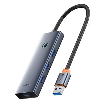 BASEUS UltraJoy Series Anslutningshub USB-adapter till 4 x USB 3.0 + Typ-C 5V - Rymdgrå