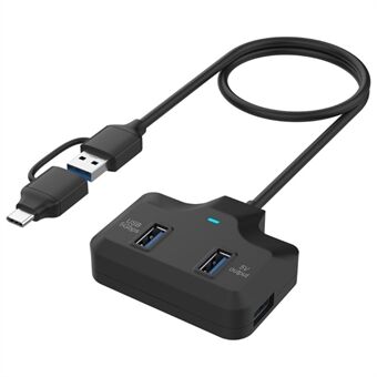 ONTEN OTN-UCA2310 USB3.0+USB2.0 4 Ports Type-C Hub med 0,5m kabel