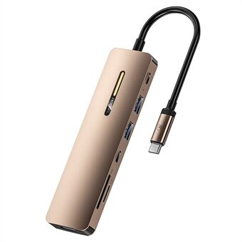 TOOCKI TQ-HUB01A7 7 i 1 USB-C HUB-adapter Typ-C till HD 4K USB3.0 PD 100W SD / TF-kortläsare Konverterare