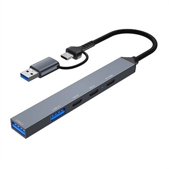 ADS-809D USB+Type-C-adapter Multi-Port Hub för USB-dataskyffling + PD 100W-laddning