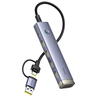 BASEUS HUB AIR 4-I-1 USB+Typ-C Adapter Hub till 4xUSB 3.1+Typ-C 5V Strömförsörjning