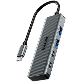 ESSAGER EHB2C2A-HT0G-P Type-C Hub med 2 X USB + 2 USB-C-portar för bärbar dator