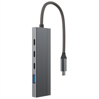 5-i-1 Dockningsstation Type-C Hub med 4K 60Hz HD + 2x USB-C + USB 3.0 + PD Laddningsport