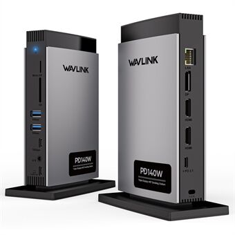 WAVLINK WL-UMD26 11-i-1 USB-C Dockningsstation med 8K HD, 8K Displayport och 140W PD 3.1 Laddning