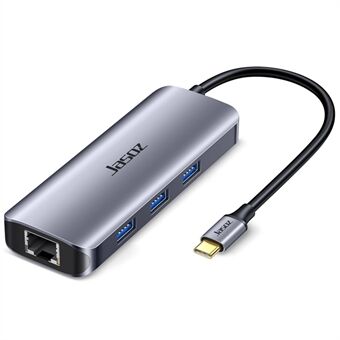 JASOZ H108 USB C till RJ45 1000 Mbps Adapter + 3xUSB 3.0 Ports Hub Datoradapter