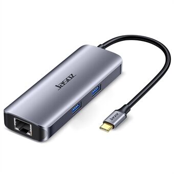 JASOZ H110 USB C Hub Typ C till RJ45 Ethernet + PD 100W Laddningsport + 2xUSB 3.0-portar + HD-video 4K-upplösningsport Dator Laptop Adapter