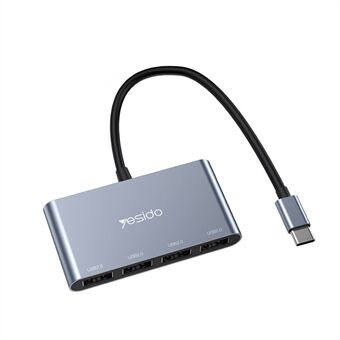 YESIDO HB13 0,15 m USB C Hub Aluminium Typ C-adapter med 4 USB 2.0-portar för MacBook Pro och andra enheter