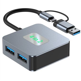 2320A Typ-C / USB 4-i-1 USB-hubb 2xType-C3.2 + 2xUSB3.2 10Gbps Dataöverföringsadapter