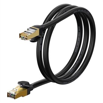 BASEUS Höghastighets Cat7 RJ45 10 Gigabit Nätverkskabel Dator LAN Ethernet Anslutningskabel (Rund Kabel), 1m - Svart