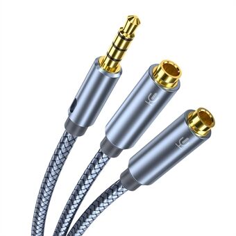 ESSAGER 0,25 m Audio Splitter Headset Förlängningskabel 3,5 mm Jack hane till dubbel hona Mic Y Adapter Sladd