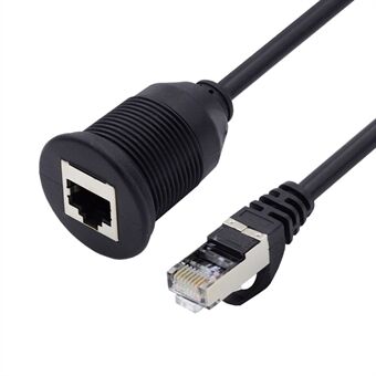 UT-017-1.0M 1 m vattentät CAT6 RJ45 hane till hona LAN Ethernet-nätverksförlängning kabelvagn Panelmontering Design Anslutningssladd