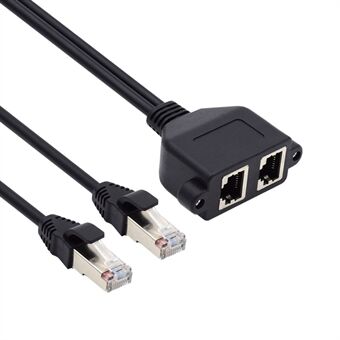 UT-018 0,5 m dubbla portar RJ45 UTP Cat6 hane till hona LAN Ethernet nätverksförlängningskabel med panelmonteringshål