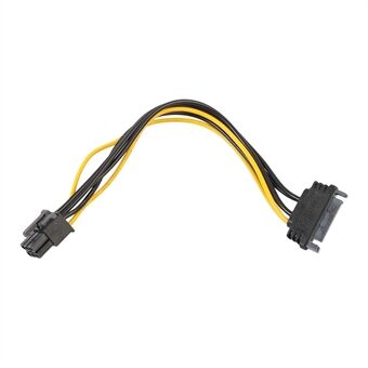 SATA 15-pin till 6-pin PCIe PCI-e PCI Express Adapterkabel Grafikkort Strömkabel