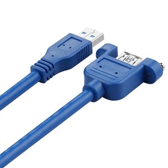 1,5 m USB 3.0 hane till hona förlängningskabel med panelmonterad skruv Hål Låskontakt Datoradapterkabel