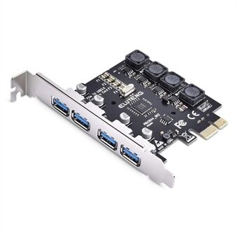 Stationär dator USB3.0 Express Card Adapter PCI-E till USB3.0 expansionskort Bakre 4-portar USB NEC gratis strömförsörjning