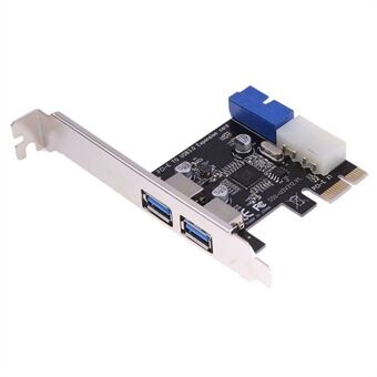 USB 3.0 PCI-E expansionskort 2 portar USB3.0 Hub Intern 20-stifts USB 3 till PCIE PCI Express Adapter Card