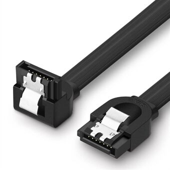 UGREEN 70418 0,25 m SATA III-kabel 90-graderskontakt Trasselfri 6Gbps datakabel SATA 3.0 med låsspärr för hårddisk/SSD/CD/DVD-enheter