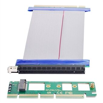 EP-075 + SA-001 NGFF M-nyckel NVME AHCI SSD till PCI-E 3.0 X16 vertikal adapter med PCI-E 16X förlängningskabel