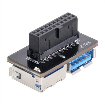 U3-056 Dual USB 3.0 A Typ hona till moderkort 20-stifts box Header Slot PCBA Flat Type Converter Adapter