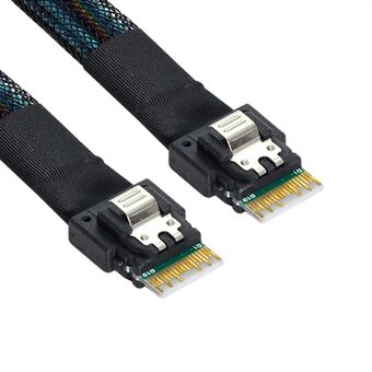 SF-100 50 cm PCI-E Slim Line SAS 4.0 SFF-8654 4i 38pin Värd till SFF-8654 Slim SAS målkabel