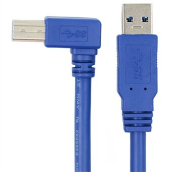 1 meter USB-A 3.0 hane till USB typ B hane 90 graders böjvinkel adapterkabel för skrivare / hårddiskbox