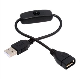 PW-012-AM USB2.0 Kabel med På Av Strömbrytare USB Typ-A Hane till Hona för DC 5V Skrivbordslampa Fläkt Kamera