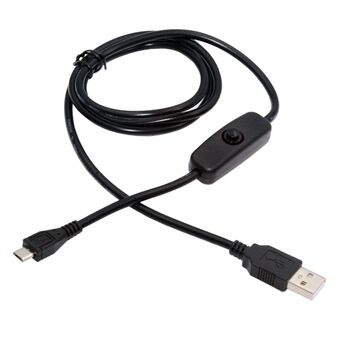 PW-015-MM 1,5m Micro USB Hane till USB-A Hane Kabel med Strömbrytare för DC5V Skrivbordslampa Fläkt Kamera