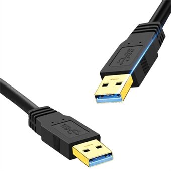 1m USB 3.0 Hane till Hane Mobil Hårddisklåda Datakabel Laptop Kylfläkt Förlängningssladd, Svart