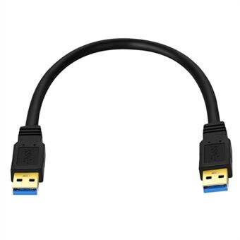 0,6m USB 3.0 Hane till Hane Mobil Hårddiskslåda Datakabel Laptop Kylare Förlängningssladd, Svart