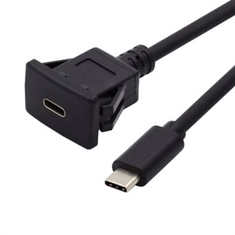 UC-021-1.0M 1m Vattentät USB-C Type-C USB 3.1 10Gbps förlängning Flush Car Spärrmontering Förlängningskabel för instrumentpanelen