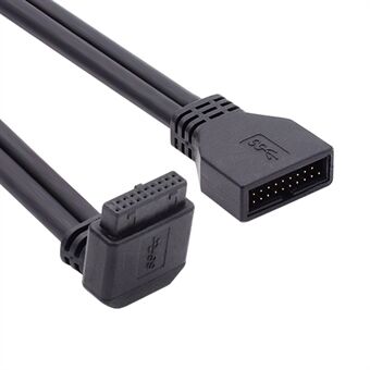 U3-082-DN Vinklad USB 3.0 20-stift hane till hona förlängning 5 Gbps kabel för moderkort moderkort