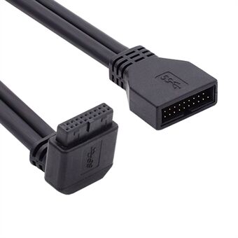 U3-082-UP USB 3.0 20-stift hane till hona tråd vinklad 5 Gbps moderkort moderkort anslutningskabel