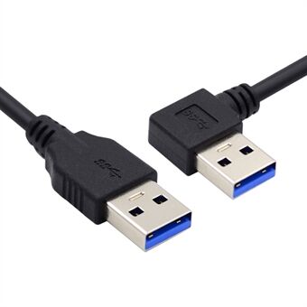 U3-069-LE 90 graders vinklad USB 3.0 Typ-A hane till rak 3.0 typ-A hane-kabel 40 cm 5 Gbps datasladd