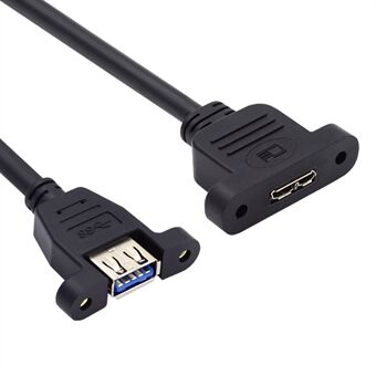 U3-083-AF 50 cm Typ-A USB 3.0 Honkontakt till Micro 3.0 Typ-B Honkontakt Skruvfäste Typ 5Gbps Förlängningskabel.