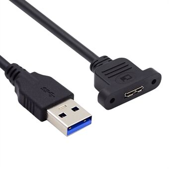 U3-083-AM 50 cm Typ-A USB 3.0 hane till Micro 3.0 Typ-B hona-omvandlare 5Gbps Skruvmonterad förlängningskabel.