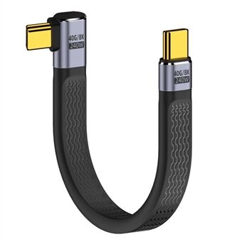 UC-002-0.13R 13cm Höger Vinklad 240W Typ-C Hane till Hane USB4 40Gbps 100W 8K Platt FPC Datakabel för bärbar dator telefon