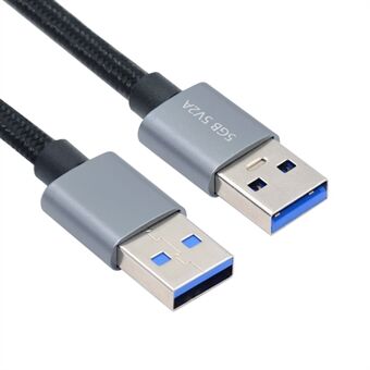 U3-075-AM 0.3m USB 3.0 hane till hane-kabel 5Gbps datatransfer för kameror, DVD-spelare, hårddisk (Silverhölje)