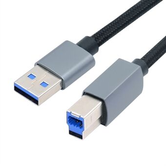 U3-075-BM 0,3m USB 3.0 Typ-A-hanke till Standard 3.0 B-hanke Kabel Silver Skal 5Gbps Dataöverföringsadapter