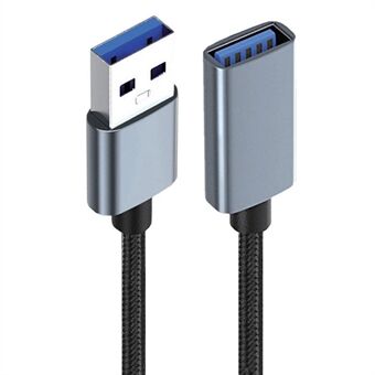 JUNSUNMAY 3m USB 3.0 Hane till Hona 2A Laddningsdatakabel 5Gbps Nylonflätad förlängningskabel.