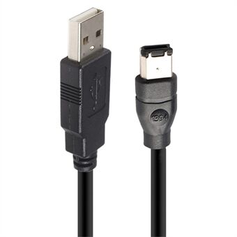 JUNSUNMAY 1,8 m Firewire IEEE 1394 6 Pin Hane till USB 2.0 Hane Adapteromvandlarkabel