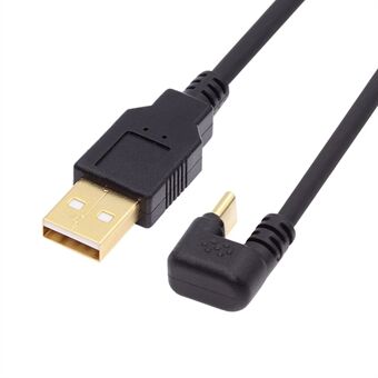 UC-023-OS 1m USB2.0 Typ A till Typ C motsatt U-form bakåt vinklad 480Mbps kabel för ström och data.