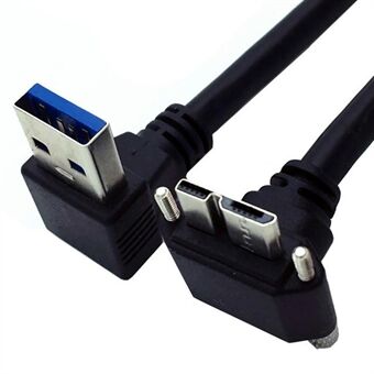 Upp 25 cm nedåtvinklad USB 3.0 hane till mikro 3.0 kontakt uppåtvinklad kabel